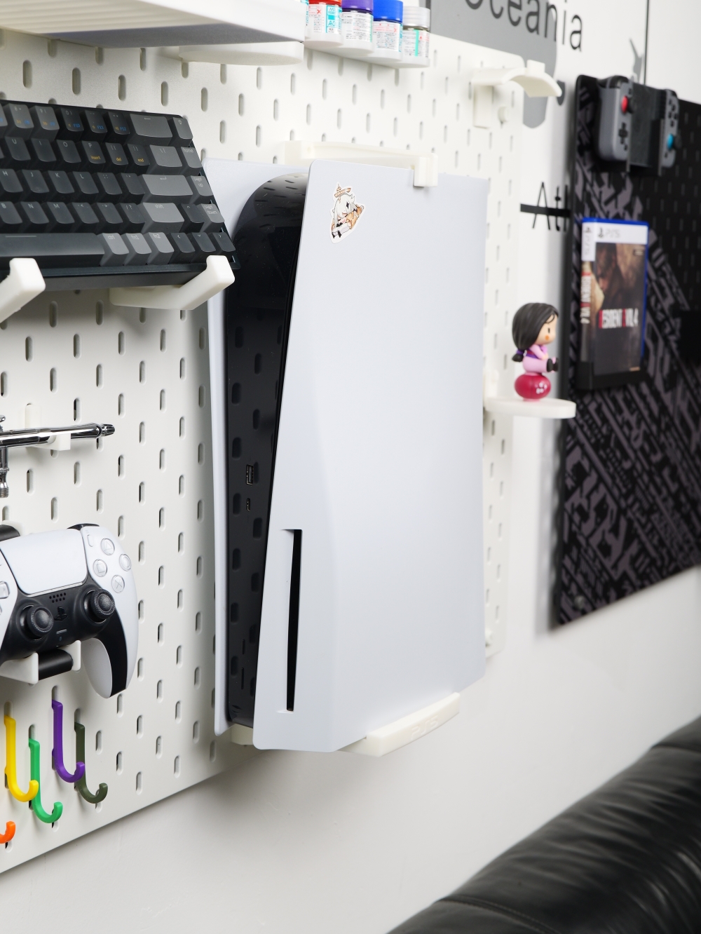 适用宜家SKADIS斯考迪斯宜家洞洞板配件PS5主机上墙支架