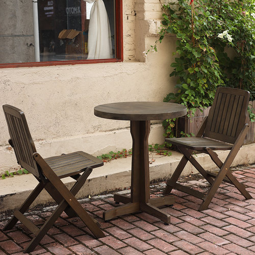 中古实木咖啡奶茶店桌椅套装