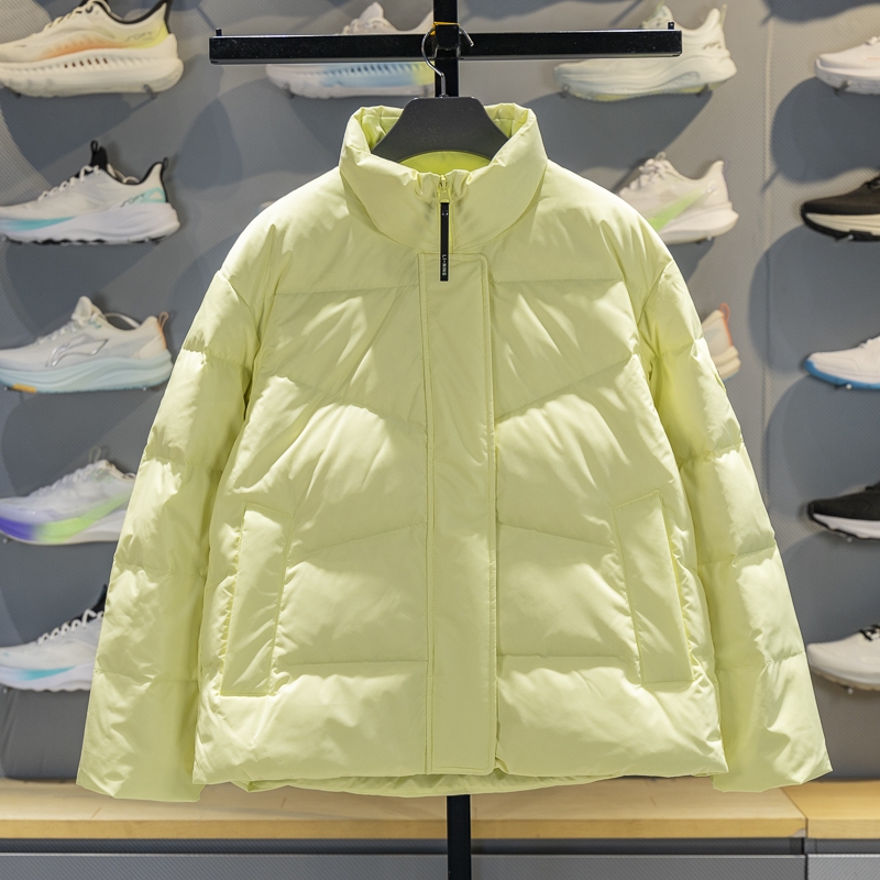 李宁保暖立领短款女子羽绒服