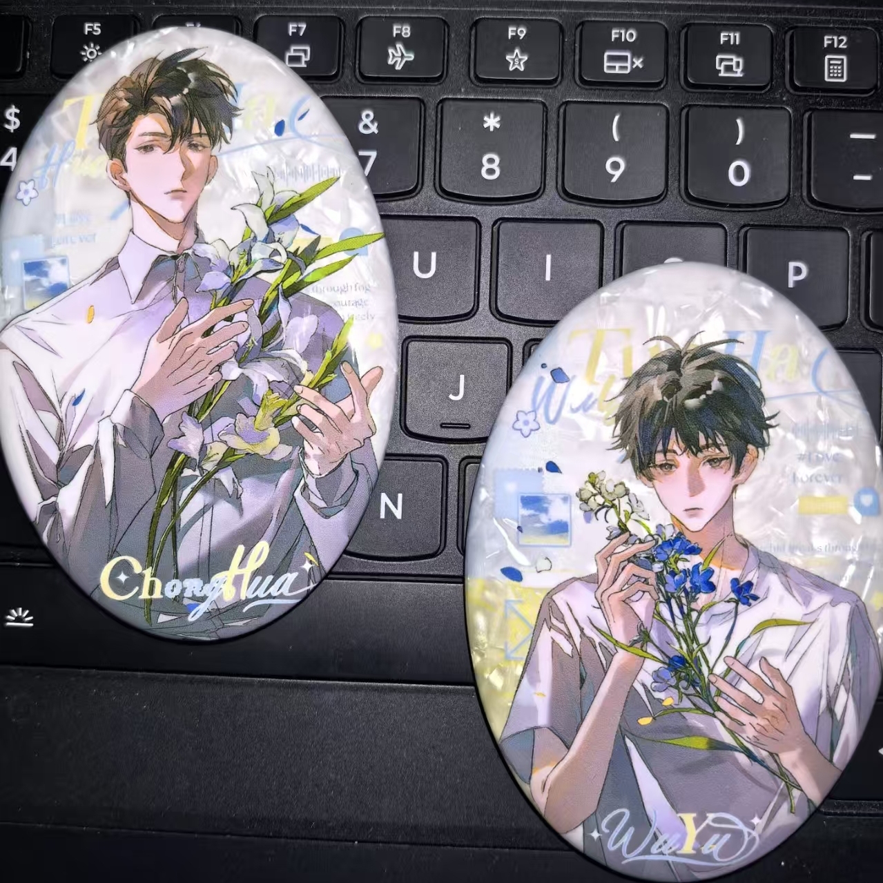 新款破云2吞海周边同人自制高颜值步重华吴雩椭圆吧唧徽章镭射票