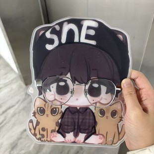 新款 梓渝同人周边自制高颜值可爱梓渝亚克力眼镜架高清桌面立牌