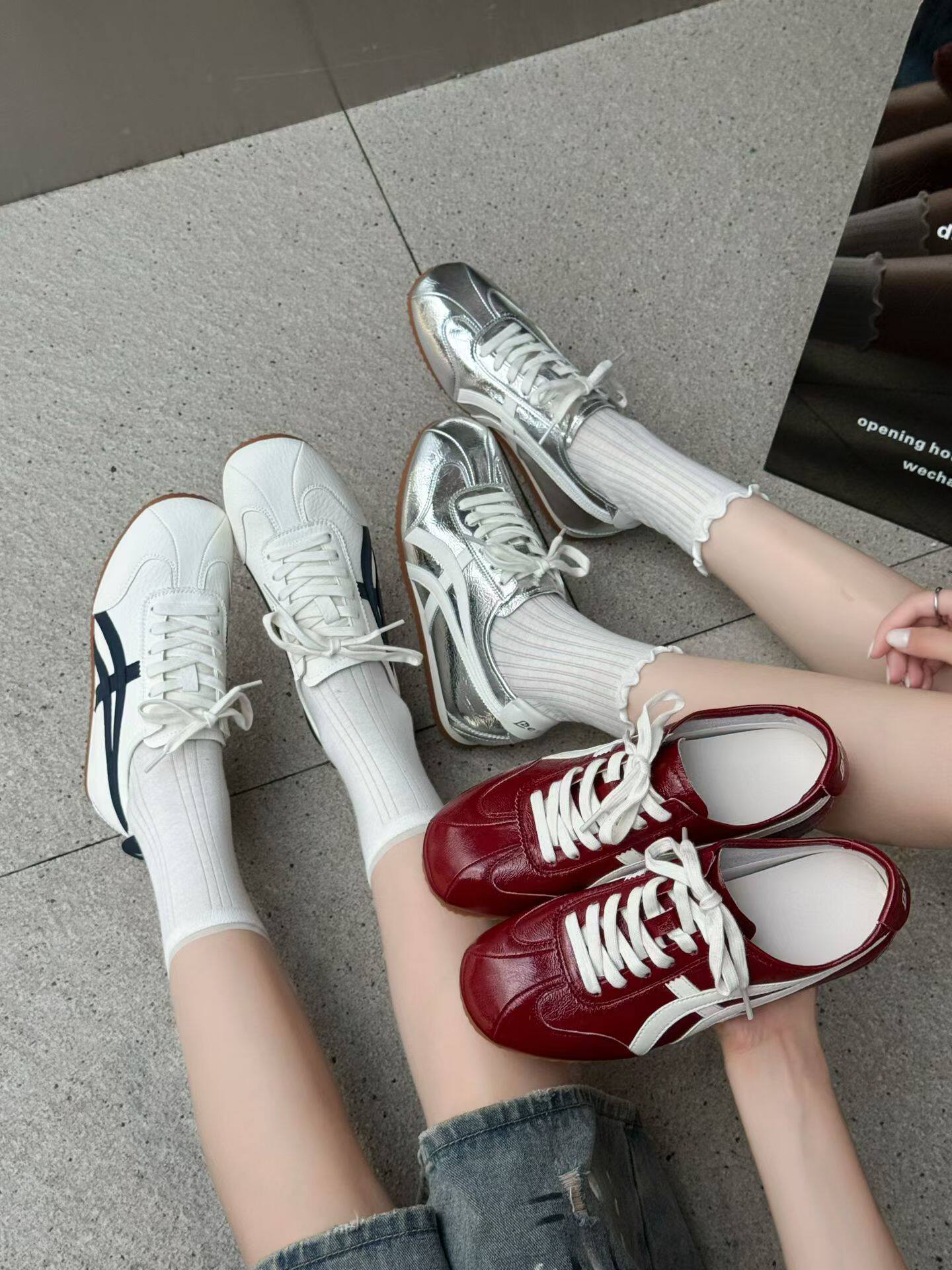 茵茵家韩国真皮细带内增高德训鞋女款2026夏季新款外穿休闲阿甘鞋