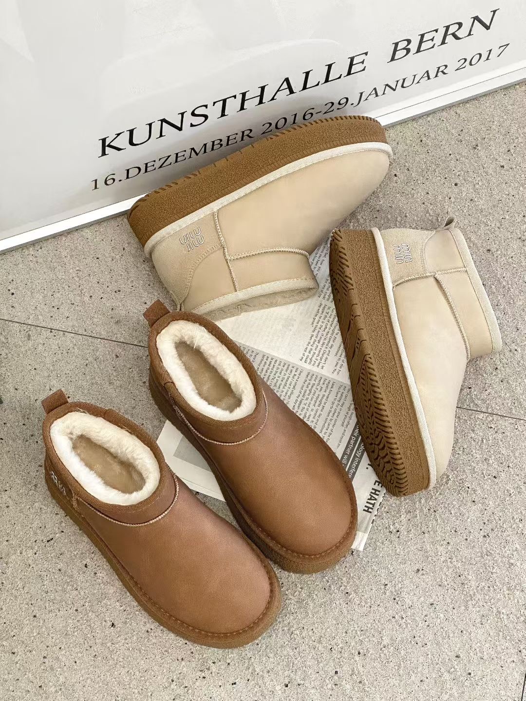 茵茵家2025冬季新款韩版时尚圆头加绒保暖棉靴女简约防滑雪地靴潮