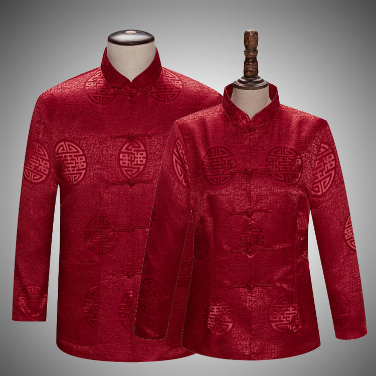 唐装男中老年父母装老年人生日衣服过大寿礼服爷爷奶奶情侣装外套