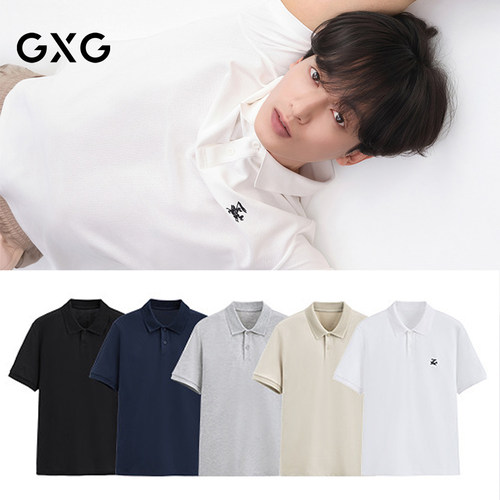 GXG男装立体刺绣时尚短袖polo衫
