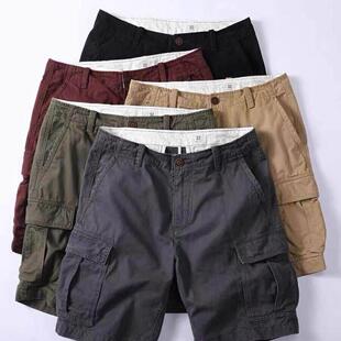 全棉宽松四分五分口袋时尚 复古重磅休闲工装 新款 男潮夏季 百搭 短裤