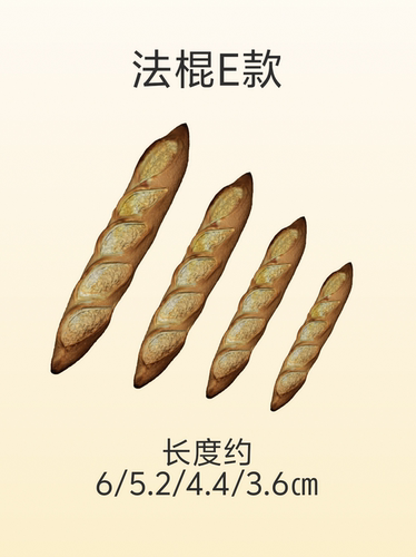 微缩食玩法棍面包食品级硅胶粘土软陶模具6/12分道具
