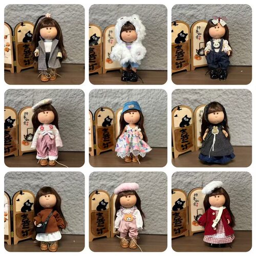 Mia西班牙土豆娃娃24cm公仔bjd6手工女孩DIY华德夫着替换装衣服
