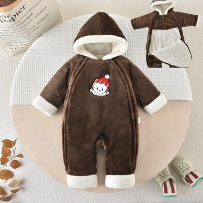 新生儿秋冬加厚款连体衣婴儿外出服宝宝爬服睡衣棉服棉衣棉袄衣服