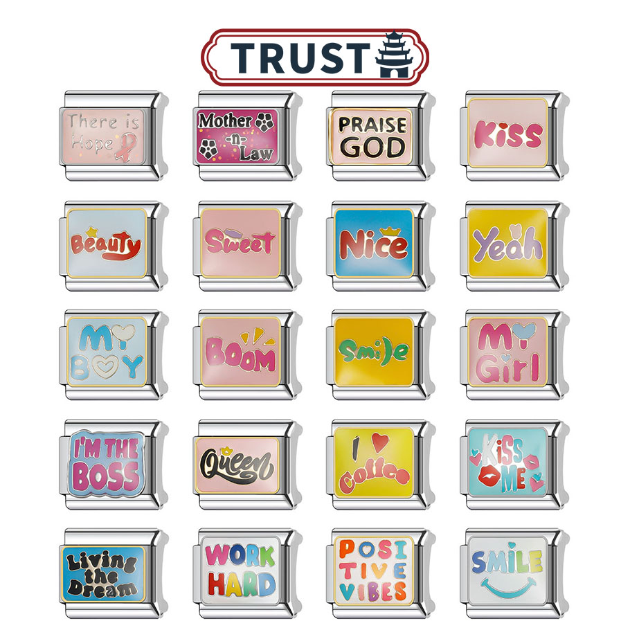 Trusta意大利模块手链多巴胺字母