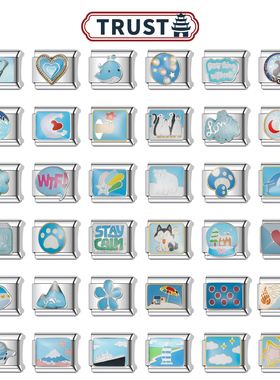 Trusta模块手链DIY小众卡通蓝色系列冬季北极熊企鹅手表表带礼物