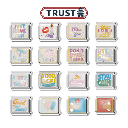 Trusta模块手链DIY清新字母正能量礼物原创彩色小众单颗表带配饰