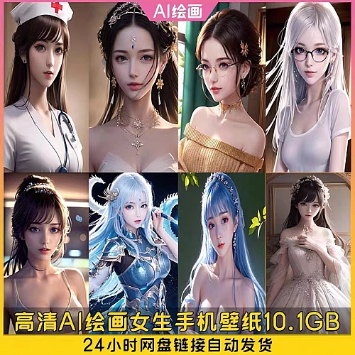 高清AI绘画手绘女生二次元动漫古风美女手机壁纸JPG图片素材 商务/设计服务 设计素材/源文件 原图主图