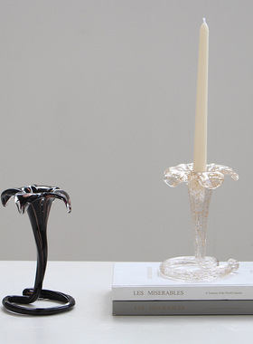 玻璃黑白装饰蜡烛台婚礼宴会