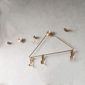 设计师款 复古黄铜小挂钩客厅玄关创意衣帽圆形包包墙面挂雨伞钩子