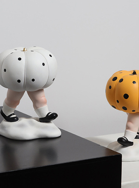 树脂创意艺术家波点南瓜苹果摆件