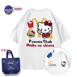 宽松纯棉重磅230 T恤男女夏季 NASA联名小众韩版 卡通麦门凯蒂猫短袖