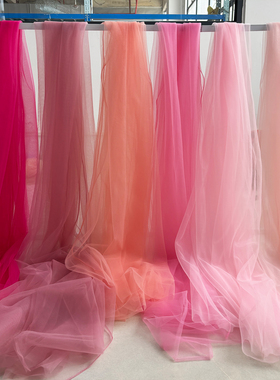 樱花粉色浅粉色软纱幔婚礼迎宾背景瀑布纱美容院私密空间布置纱缦
