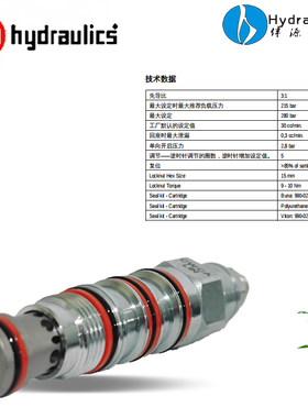 插装阀原装正品Sunhydraulics