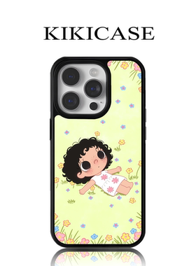 KIKICASE原创躺平少女小玉yuy适用iPhone17/16/15/14ProMax手机壳全包防摔软边硬壳可爱小清新花朵保护套磁吸