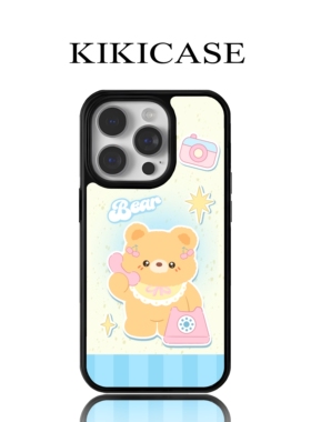 软萌电话小熊治愈系手机壳适配苹果17Promax华为Mate70Pro+可爱iPhone15/14/13全包防摔p70简约高级感保护套