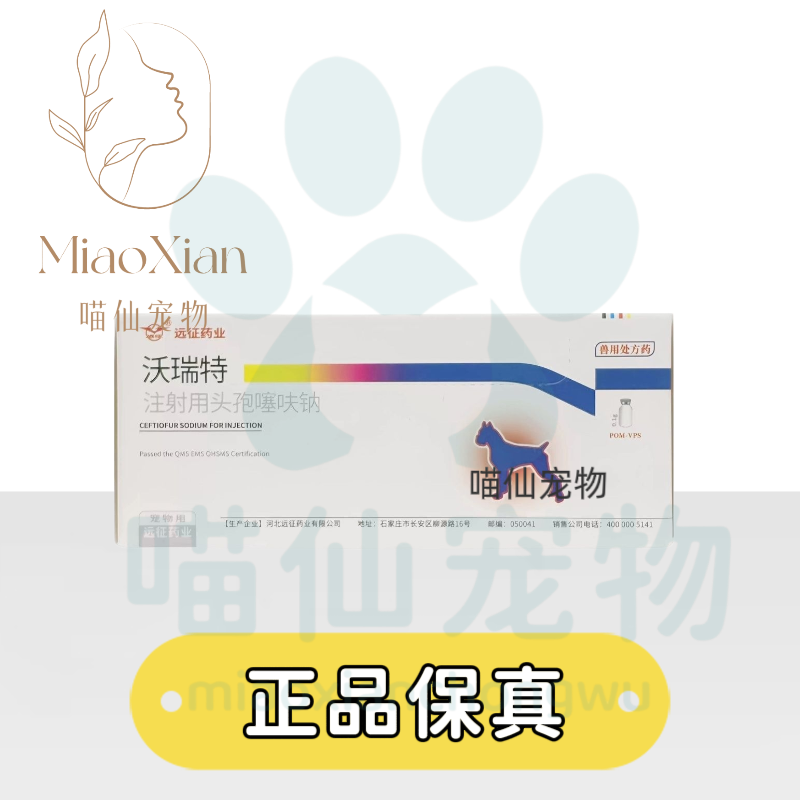 远征沃瑞特头孢噻呋钠注射粉10支/盒头孢注射用兽药宠物犬猫头孢