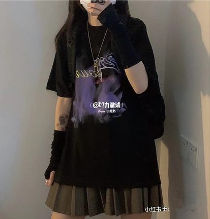 夏季学院风少女盐系穿搭短裙套装小个子学生T恤百褶裙运动两件套