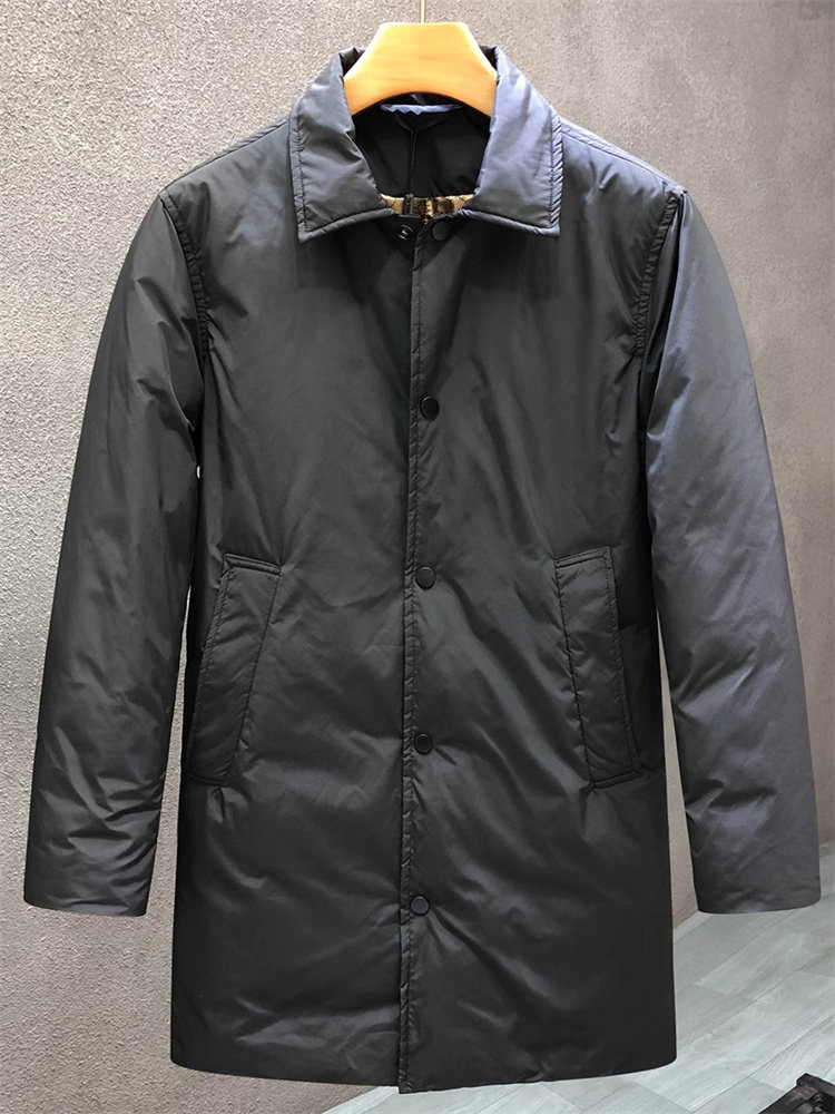 轻奢2025冬季潮牌羽绒服外套中长款简约新款男加厚保暖高级感风衣