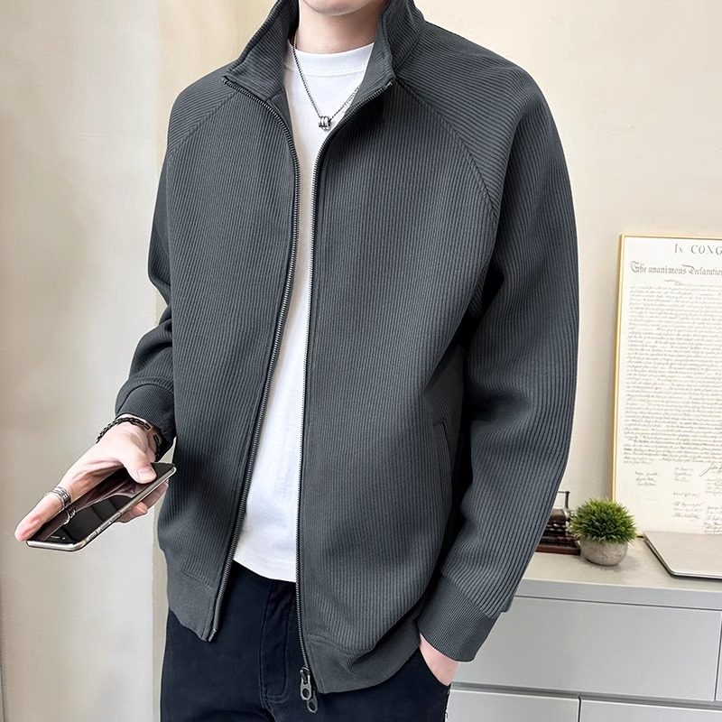 高端外套新款2025薄款男士秋季针织休闲开衫卫衣潮流高级感上衣