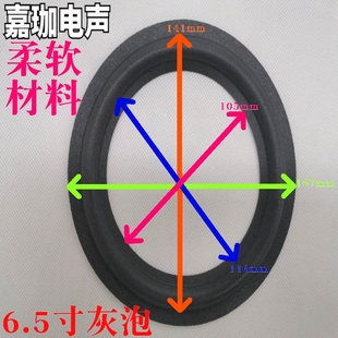 音箱维修配件6.5寸喇叭优质灰泡沫边海绵边折环边边圈外径157MM