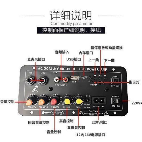 车载蓝牙功放板大功率12V24V220V