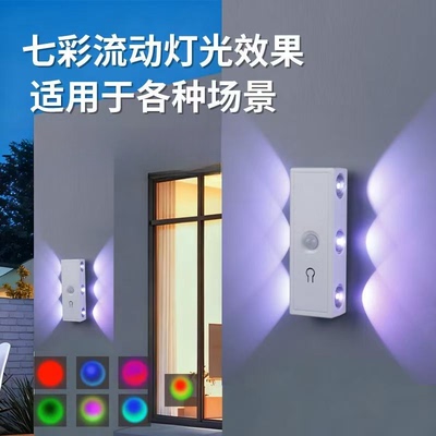 新款LED智能人体感应6珠猫眼灯家居灯磁吸充电式墙灯玄关壁灯