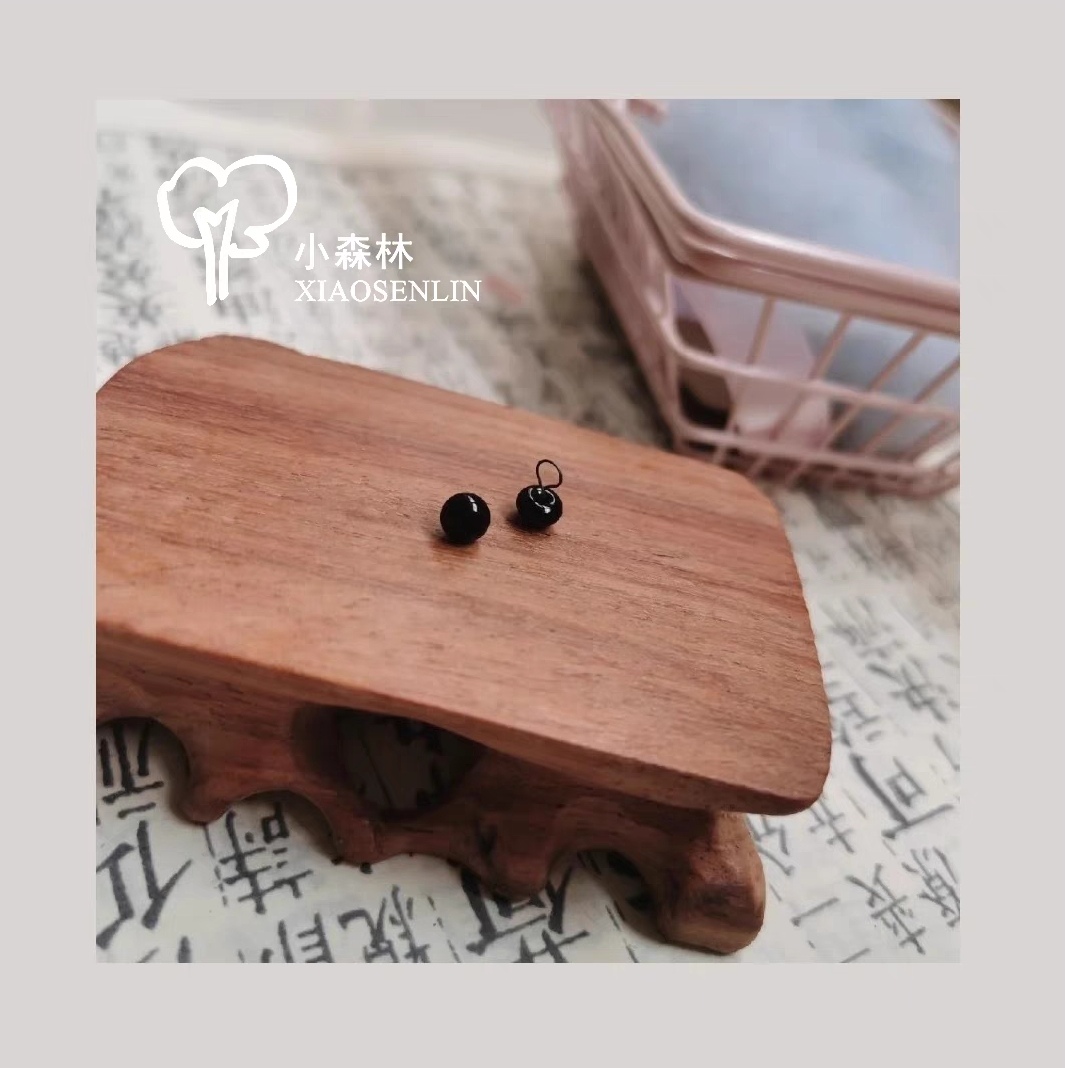 泰迪熊娃娃黑白玻璃眼手工玩偶