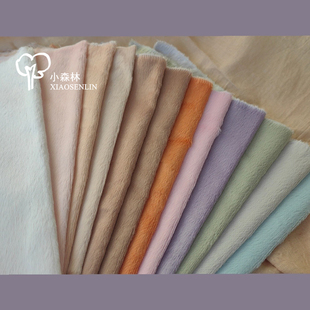 小森林◉4mm哑光无弹复古艺术家ooak泰迪熊粘胶马海毛黏胶布料