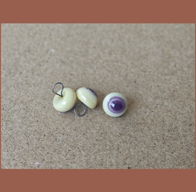 小森林◉古董做旧眼白泰迪熊玻璃眼 紫色豆豆眼 可动玩偶怪物眼