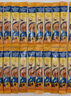 麦斯威尔奶香味三合一速溶咖啡即溶奶味浓郁香甜防困13g5条12袋60