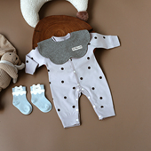 婴姿婴儿连体衣春秋季 家居服内衣爬服秋 纯棉初生男女宝宝哈衣长袖