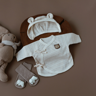 婴姿半背衣新生婴儿春秋季 产房和尚服初生宝宝上衣a类新 衣服52码