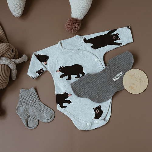 婴姿包屁衣婴儿春秋季纯棉长袖连体衣新生儿衣服男女宝宝三角爬服