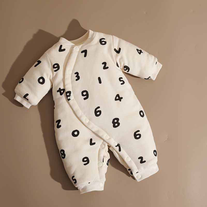 婴儿衣服秋冬棉服连体衣夹棉加厚