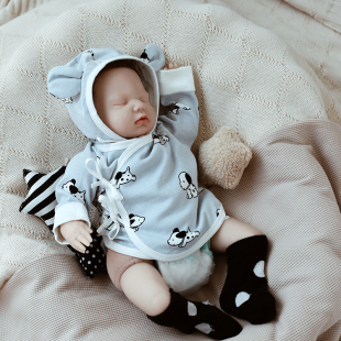 款 上衣护肚四季 a类纯棉初生男女宝宝产房长袖 婴姿婴儿半背衣52码