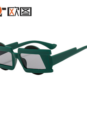 长方形个性装扮酷炫太阳镜9612 男女士跨境欧美墨镜