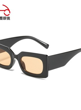 两个圈 新款时尚方形PC镜框太阳镜跨境热卖男女街拍墨镜20877