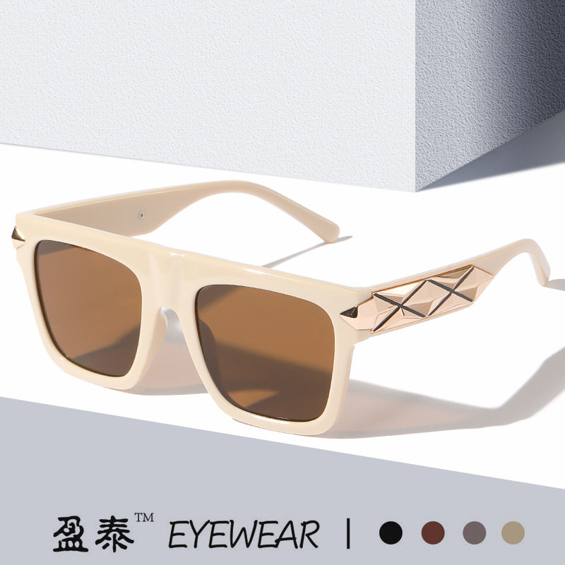 2024跨境新款朋克箭头太阳镜女 欧美时尚街拍摩登复古猫眼墨镜