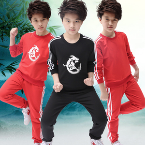 儿童长袖武术服中小学生体操练功服男女童散打训练服少儿运动套装