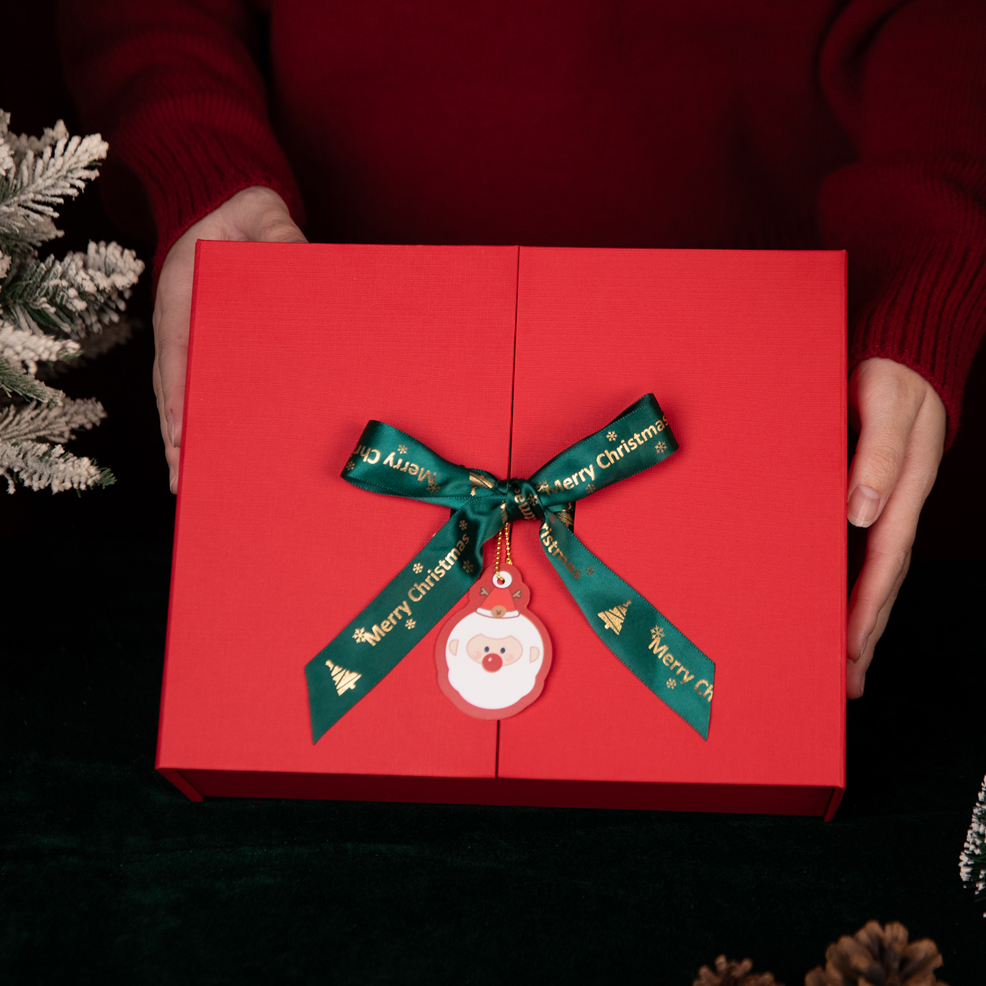 圣诞节礼盒空盒大号礼品盒糖果围巾袜子礼盒包装盒高级感礼物盒子
