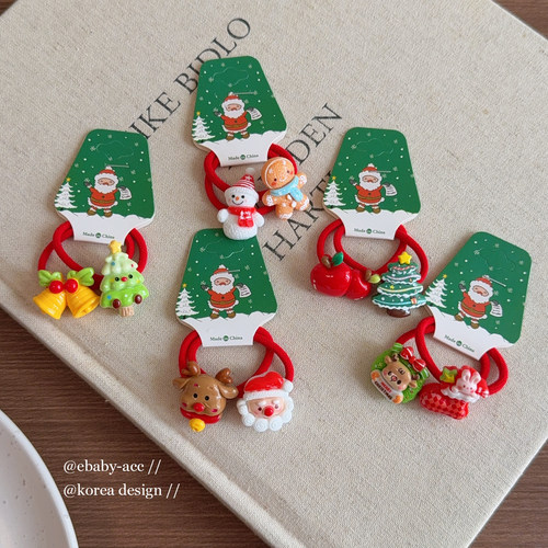 儿童圣诞树老人雪人发圈