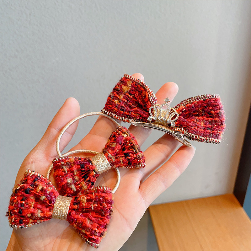 可爱甜美不伤发立体蝴蝶结头顶夹