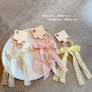 公主风儿童蝴蝶结发圈不伤发高级感韩版 飘带头绳马尾皮筋可爱发绳