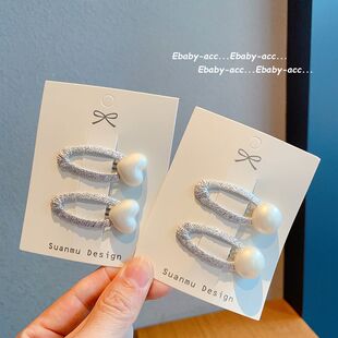 新款 珍珠发夹不伤发女童BB夹侧边碎发夹刘海夹女孩高颜值发饰 韩版